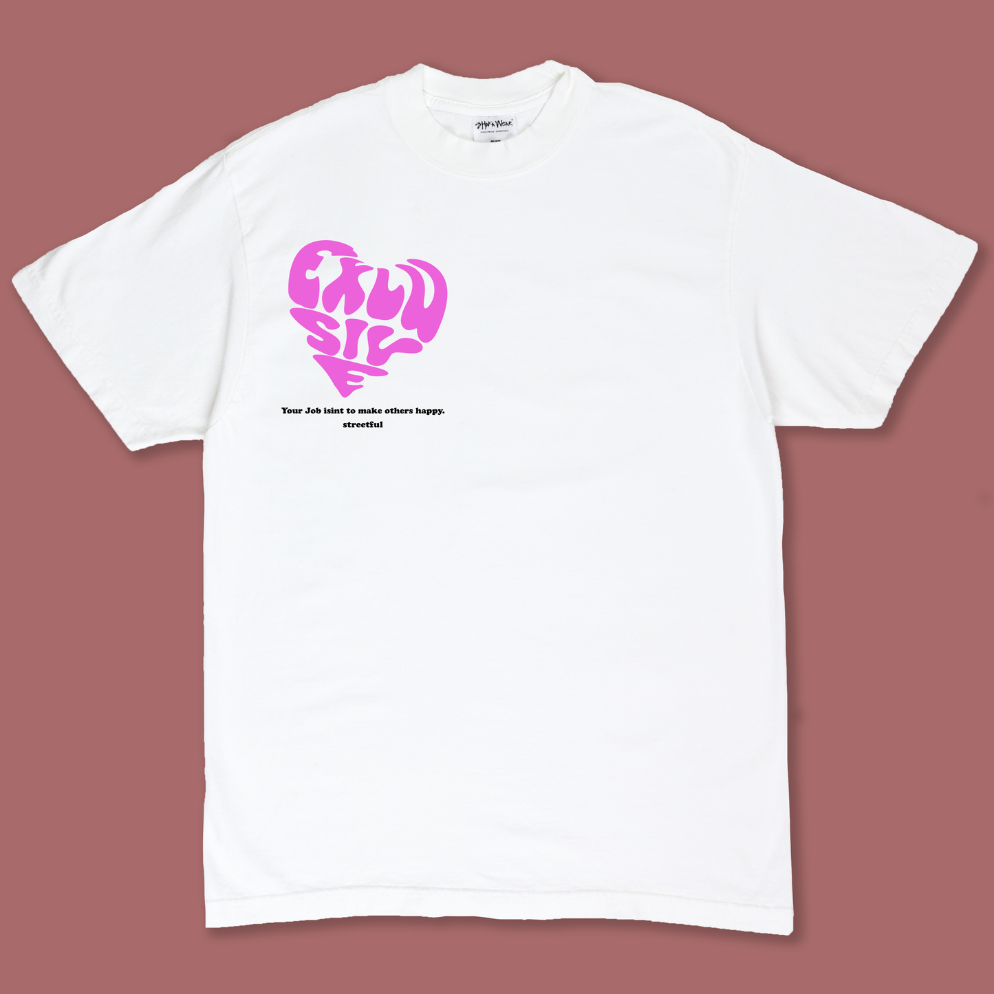 Pink Heart Tee | White